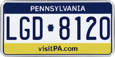 PA license plate LGD8120