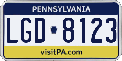 PA license plate LGD8123