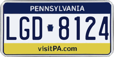 PA license plate LGD8124
