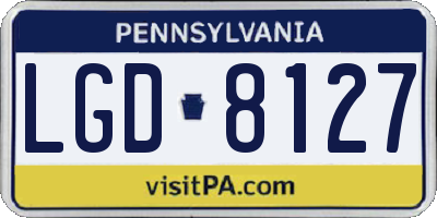 PA license plate LGD8127