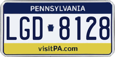 PA license plate LGD8128