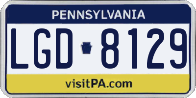 PA license plate LGD8129