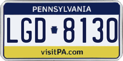 PA license plate LGD8130