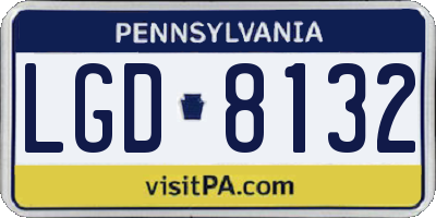 PA license plate LGD8132
