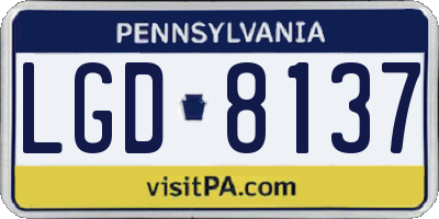 PA license plate LGD8137