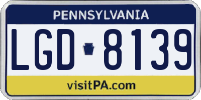 PA license plate LGD8139