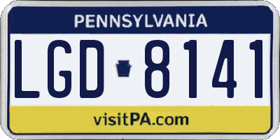 PA license plate LGD8141