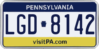 PA license plate LGD8142
