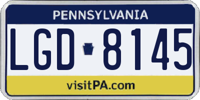 PA license plate LGD8145