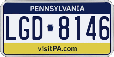 PA license plate LGD8146