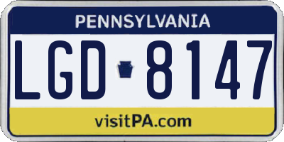 PA license plate LGD8147