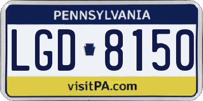 PA license plate LGD8150