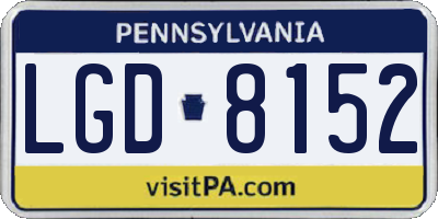 PA license plate LGD8152