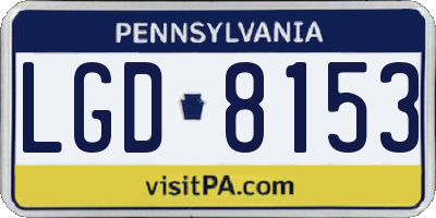 PA license plate LGD8153