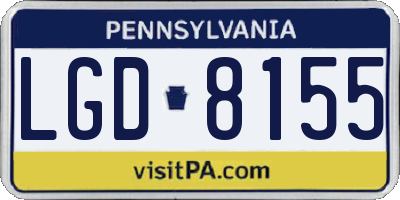 PA license plate LGD8155