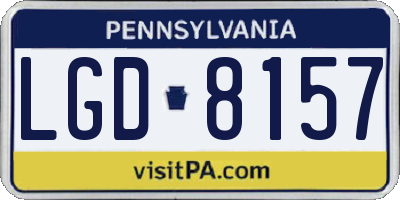 PA license plate LGD8157