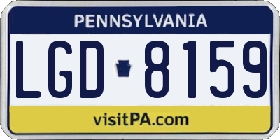 PA license plate LGD8159