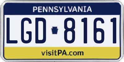 PA license plate LGD8161