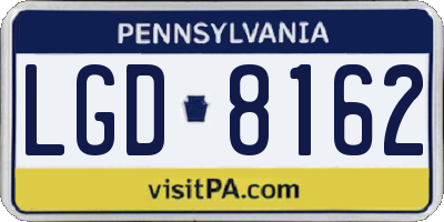 PA license plate LGD8162