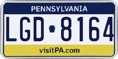 PA license plate LGD8164
