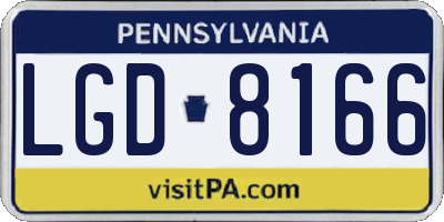 PA license plate LGD8166