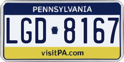 PA license plate LGD8167