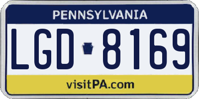 PA license plate LGD8169