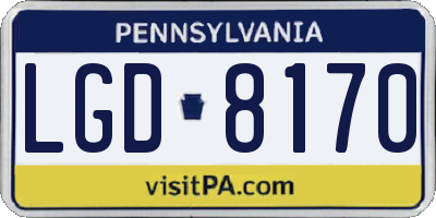 PA license plate LGD8170