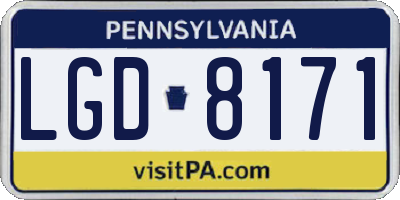 PA license plate LGD8171