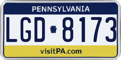 PA license plate LGD8173