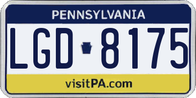 PA license plate LGD8175