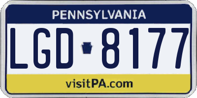 PA license plate LGD8177