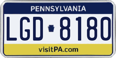 PA license plate LGD8180