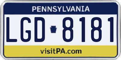 PA license plate LGD8181