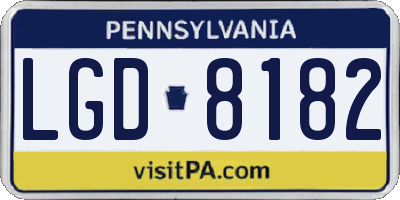 PA license plate LGD8182
