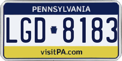 PA license plate LGD8183