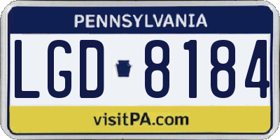 PA license plate LGD8184