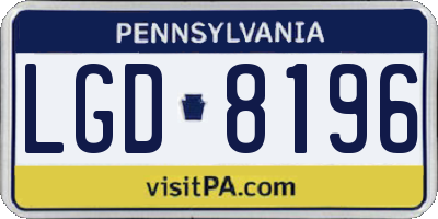 PA license plate LGD8196