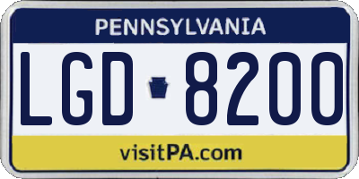 PA license plate LGD8200