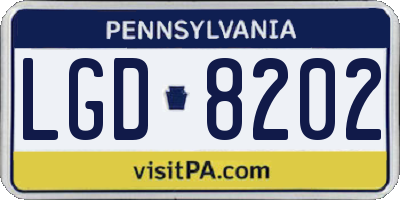 PA license plate LGD8202