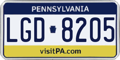 PA license plate LGD8205