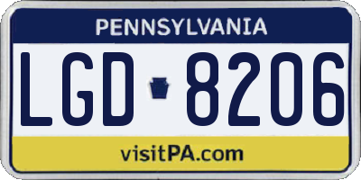 PA license plate LGD8206