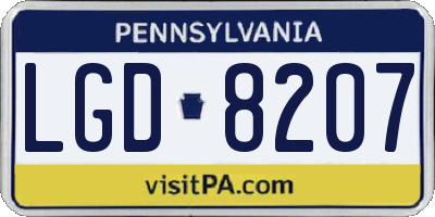 PA license plate LGD8207