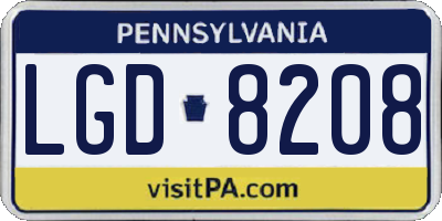 PA license plate LGD8208