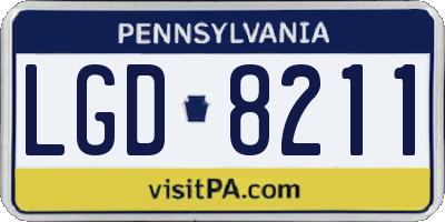PA license plate LGD8211