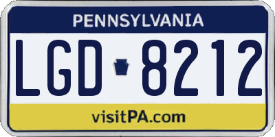 PA license plate LGD8212