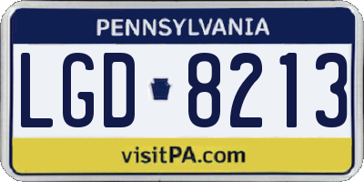 PA license plate LGD8213