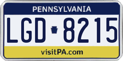 PA license plate LGD8215