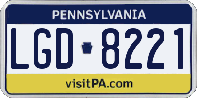 PA license plate LGD8221