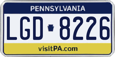 PA license plate LGD8226